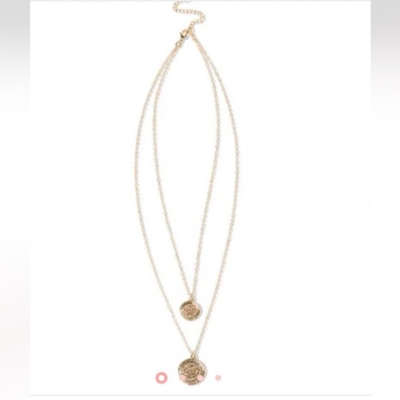 AMBER SCEATS Jewelry - NWT AMBER SCEATS Double Coin Necklace Australia Gold Tone